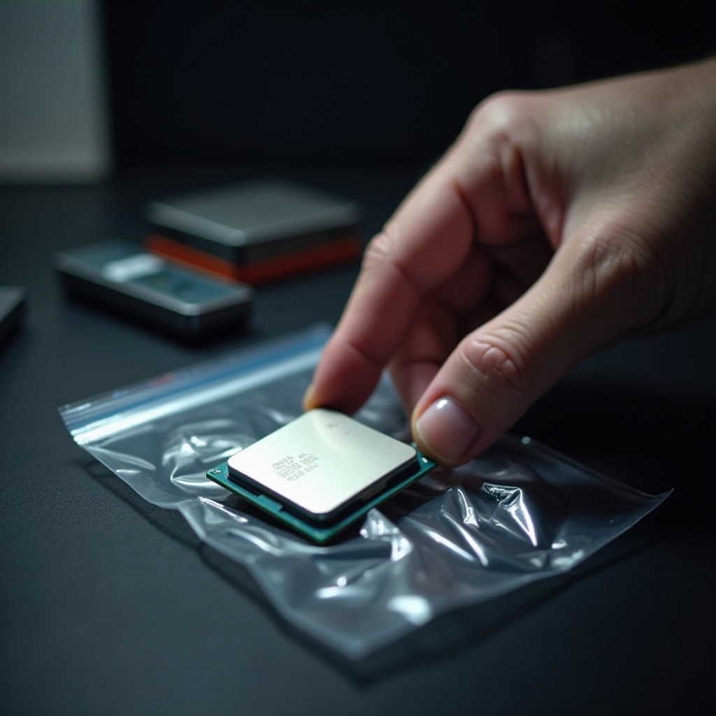 como enviar um CPU com um saco antiestático