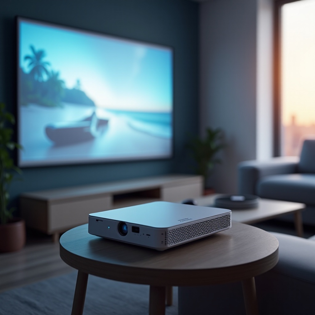 configuración de proyector portátil